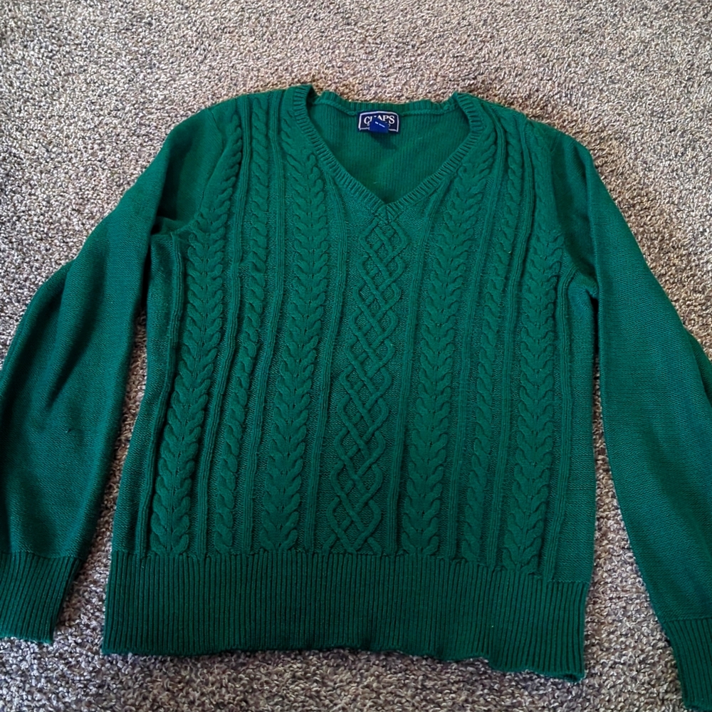 Green cable knit size medium chaps sweater